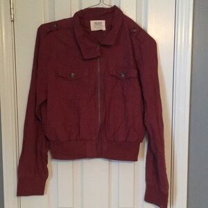 Ashley Utility Collection Maroon Bomber Jacket